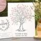 Hand Drawn Fingerprint Wedding Tree, Thumb Print Guest Book, Wedding guest book alternative, Guest book fingerprint tree, Tree sketch art