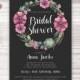 Bridal Shower printable, Invitation DIY printable personalised customisable digital instant print, black and flowers baby shower, stationary