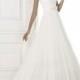 Elegant A-line Bateau Straps Beading Lace Ruching Sweep/Brush Train Tulle Wedding Dresses - Elegant Evening Dresses
