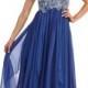 Chiffon Prom Dress with Layered Skirt in Sapphire - Crazy Sale Bridal Dresses
