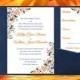 DIY Pocketfold Wedding Invitations "Kaitlyn" Orange Navy Blue Printable Word Templates Instant Download Order Any 1 or 2 Colors  You Print