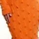 Orange Stretch Wool Blend Jersey Maxi Dress