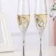 2 PCS / Set Crystal Wedding Toasting Champagne Flutes Glasses Cup Wedding Decoration