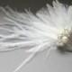 CRAZY SALE  Bridal Ostrich Feather Comb... Fascinator .. Chic Prom  Elegant Evening Wear. Holiday.
