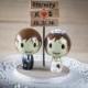 Customise Wedding Cake Topper with Sign Board - zombie. monster, creature, halloween
