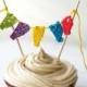 Birthday cake topper - kids party cupcake topper - 1st birthday cake topper - kids party decoration - bunting cake topper - crochet bunting