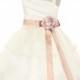 Ivory One Shoulder Bodice w/ 3 Layered Trimmed Organza Skirt Style: D2047 - Charming Wedding Party Dresses
