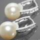 Ivory Pearl Bridal Earrings Pearl CZ Leverback Wedding Earrings Swarovski 10mm Pearl Silver Earrings Bridal Pearl Earring Bridesmaid Jewelry