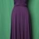 Sweet heart Wrap Convertible Infinity Dress Evening Dresses Straight Hem Floor Length   Dark Purple Bridesmaid Dress-C18#