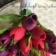 Tulip Bouquet - Tulip Bridal Bouquet - True Touch Tulip Bridal Bouquet - True Touch Tulips - Purple Red Tulips - Fall Bouque
