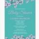 Cherry Blossom Baby Shower Invitation, Pink Cherry Blossoms, Personalized, Printable