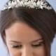 Floral Silver Tiara, Bridal Hair Accessories, Silver Wedding Tiara, Floral Bridal Tiara, Silver Leaf Crown, Silver Wedding Crown ~TI-3283