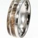Highly Figured Buckeye Burl Wood Band, Wooden Wedding Ring, Titanium Pinstripes, Ring Armor Included
