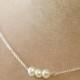 Three pearl necklace, pearl bridesmaid necklace, bridesmaid jewelry pearl, three sisters necklace - Trinity
