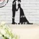 Silhouete Bride and Groom with Pets Wedding Cake Topper#525 MADE In USA…..Ships from USA