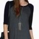 Grey Black Color Block Casual Dress - Sheinside.com