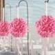 10pcs14cm Foam Flower Ball Artificial Rose Hanging Kissing Balls For Wedding Party Decoration