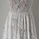 2015 One-shoulder Ivory Lace Silver Lining Short Bridesmaid Dress