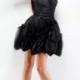 Elegante schwarze Organza kurze schulterfreies Sweetheart Prom Kleid - Festliche Kleider 