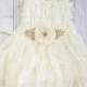Ivory Flower Girl Dress / Baptism Dress..Ivory Lace Dress-Baby girl Clothes- Flower Girl Sash -Tutu Dress-Baby Dress-Christening Dress..Sash