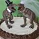 Dinosaur T-Rex wedding cake topper bride and groom dinosaurs Jurassic Park themed cake dinosaur lover unique lizard prehistoric creature