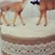 Buck and doe bride and groom-deer wedding cake topper-hunter wedding cake topper-hunting cake topper-deer wedding-rustic wedding