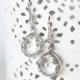 White crystal earrings, Silver CZ earrings, Crystal Earrings, Crystal earrings glass, Clear Crystal Earrings, Drop earrings, Teardrop