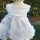 White or Ivory Ruffled lace flowergirl dress Weddings Christening Baptism dress Customised  to suit your color  theme