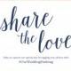 Wedding Hashtag Sign Printable // Share the Love Sign, Navy Wedding Decor // Instant Download Wedding Signs