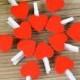 20Pcs Heart Wooden Pegs Red Paper Photo Clips Craft Wedding Decor