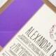 Rustic wedding invitation - purple wreath - kraft wedding invitation - rustic wedding invitation bundle
