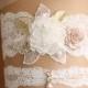 wedding garter set, bridal garter set, lace garter set, white garter set, crystal garter, toss garter, white lace garter set