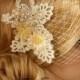 Bridal Veil, Wedding Veil, Bridal Comb, Face Veil, Birdcage Veil, mini veil, Blusher veil, Ivory lace Flower Fascinator, Head piece