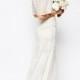BRIDAL Iridescent Flutter Sleeve Maxi Dress