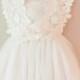White Flower Girl Dress- White Lace Flower Girl Dress- Couture Flower Girl Dress- Birthday Girls Dress