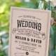 Alchemy: kraft eco wedding invitation / vintage charm / rustic barn and vineyard / bakers twine / banner art / 100% recycled paper