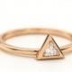 Trillion Diamond Solitaire Ring - Triangle Diamond Engagement Ring