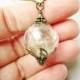 Dandelion Seed Glass Orb Terrarium Necklace, Small Orb In Bronze or Silver, Nostalgic Keepsake, Bridesmaid Gift