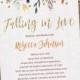 Fall Bridal Shower Invitation, Autumn Bridal Shower, Flowers, Watercolor, Floral, Gold Glitter, Vintage (PRINTABLE FILE)