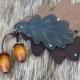 brooch oak leaf natural leather, brooch oak leaf shades of brown, gift foe her, gift ideas, gift for womans, brooch for mom Ready to ship.