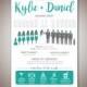 Silhouette Wedding Party Program, "Kylie + Daniel Design" Wedding Party, Ceremony Program 5.5"x8.5"