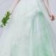 IS020 Fairy Mint White Off Shoulder Princess Tulle Wedding Dress