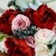 Marsala and Blush Wedding Bouquet with Peony, Roses, and Berries