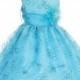 Turquoise Two Layer Embroidered Organza Dress Style: D736 - Charming Wedding Party Dresses