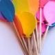24 Bright Balloon Party Picks - Cupcake Toppers - Toothpicks - Food Picks - Die Cut Punch FP168