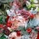 Wedding Bouquet SAMPLE SALE - Heirloom Flowers Collection - Handmade Pure Silk Flowers, Velvet Leaves, Sparkling Rhinestone Brooches
