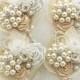 Boutonnieres,Champagne,Tan,Ivory,Gold,Corsages,Vintage Style, Groom, Groomsmen,Button Hole,Mother of the Bride, Pearl Boutonnieres, Crystals