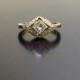 18K Yellow Gold Art Deco Princess Cut Diamond Engagement Ring - Art Deco 18K Gold Diamond Wedding Ring - Princess Cut Ring - Diamond Ring