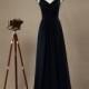 2016 Navy Blue Lace Bridesmaid dress, Cap Sleeves Wedding dress, Party dress, Long Evening dress Floor Length
