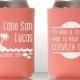 To Have & To Hold And To Keep Your Beer/Drink/Cerveza Cold // Tropical Beach Destination Wedding // Custom Wedding Can Coolers Party Favors